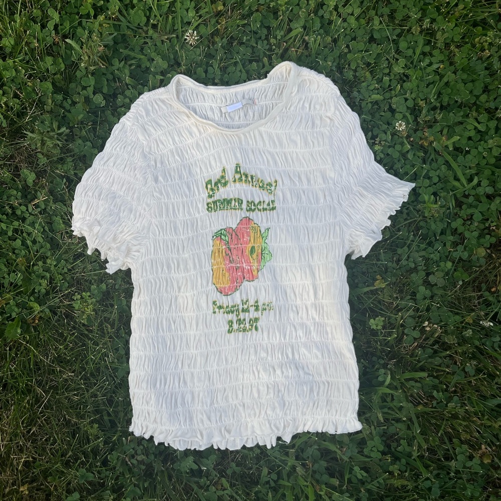 Kimchi Blue Scrunch White Summer Tee